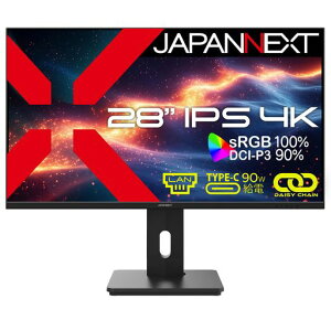 JAPANNEXT28�C���`IPS�p�l������4K(3840x2160)�𑜓x�t�����j�^�[JN-IPS28U-HSPC9-DLHDMIDPUSBType-C(�ő�90W���d)LANHDRsRGB:100%DCI-P3:90%