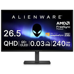 Dell AW2726DM 26.5�C���` �L�@EL Alienware �Q�[�~���O���j�^�[(���P�_3�N�ۏ�/QHD/QD-OLED,�R����/DP 1.4x1,HDMIx2/DCI-P3