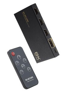 �G���R�� HDMI�ؑ֊� 8K60Hz/4K120Hz�Ή� �yPS5/PS4/PS3/Switch/FireTVStick�Ή��z 3����1�o�� ����/�蓮�ؑ� 8K 4K �Ή� �u���b�N DH-SW8KP31BK