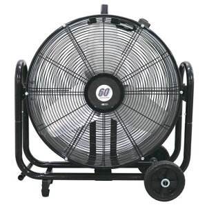 広電風洞型工業扇大型業務用扇風機据え置き60cm全閉式モーターブラック上下手動首振り移動用キャスター付アルミ羽根風量2段階KFZ602