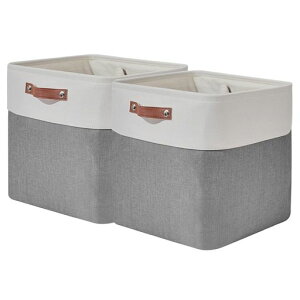2個収納バスケット収納かごセット衣類収納小物入れかご整理用バスケットおしゃれなインテリア雑貨可愛い収納かごファブリック綿麻製車用収納おもちゃ収納高耐久性引き出しおもちゃ…