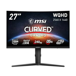MSI湾曲ゲーミングモニターMPG275CQRXF27インチ/WQHD/RAPIDVA/240Hz/0.5ms(GTG)/HDMI