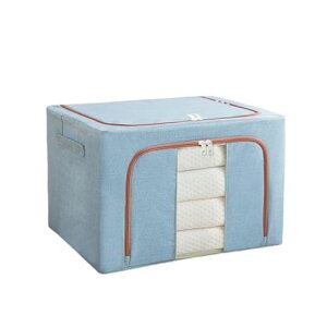 MGizoDtiSpectrum収納ケース天然綿麻透明窓付き厚手生地収納袋大容量収納ボックス衣類収納防塵防湿無臭高耐久性折りたたみ