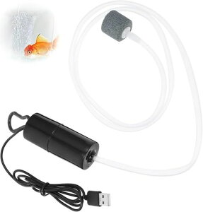 エアーポンプUSB水槽用酸素ポンプ小型エアレーション便利な酸素供給軽量静音電気を節約魚の飼育に使える釣り水槽水族館用(ホワイト)