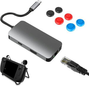 SteamDeck/Nintend0Switch2用ドック、AOJAKI6-in-1Switch2スチームデック専用ドックHDMI2.0/4K@60Hz/USB3.0ポート*3/ギガビットLANポート/USB-C100W