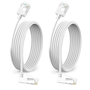 Dutevolns Cat6A �C�[�T�l�b�g�P�[�u�� 270°L�^������p�x 10M�A10Gbps 550MHz UTP�A2�{�p�b�N
