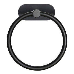 タオル掛け粘着ステンレス16cm壁掛けタオルリングタオル掛けタオルハンガーおしゃれトイレバスルームアクセサリーキッチン浴室壁掛けブラック/シルバー(ブラック)