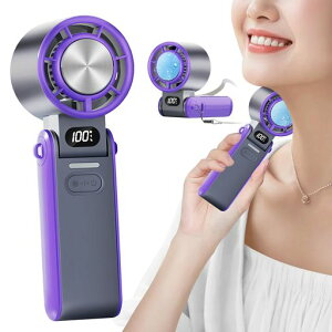 ハンディファン冷却プレート【2025新型モデル・1S瞬間冷却・20dB静音】搭載携帯扇風機冷感手持ち扇風機ハンディ扇風機Type-C急速充電長時間稼働クーラー機能ニファン熱中症対策USB充電式…