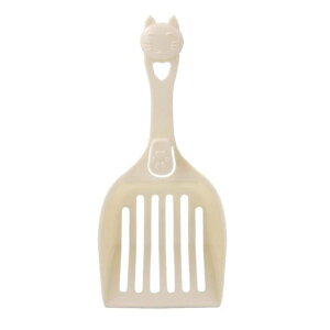 猫砂スコップペットスコップ猫トイレ用品ペットトイレ掃除可愛いデザイン砂取り用品(White)