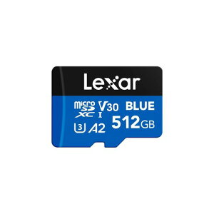 Lexar Blue microSDXC�J�[�h 512GB �ǂݏo���ő�160MB/s UHS-I U3 V30 A2 �t��HD�E4K����Ή� �X�}�[�g�t�H��/�^�u���b�g/�A�N�V�����J�����Ή�