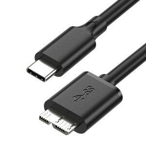 USB C to Micro B 3.0 �P�[�u�� 10Gbps�����f�[�^�]�� 3A�}���[�d ���őϋv��������A�v���O�A���h�v���C�ϐ� �O�t��HDD/SSD �n�[�h�h���C�u/MacBook Pro/Galaxy�ȂǑΉ� 1m �u���b�N