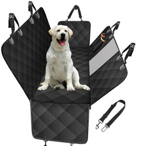KUERUEペット用ドライブシート犬車シート後部座席飛び出し防止リード付き防水汚れ防止持ち運び滑り止め飛び出し防止簡単取り付け折り畳み式全車種汎用品(ブラック137*45*38cm)