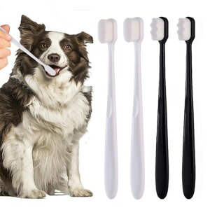 Coollooda犬歯ブラシペット用歯ブラシペット用品大型犬中型犬10000本の超極細毛濃密極細毛歯ブラシ犬用歯ブラシ食品グレード抗菌素材柔らかく歯茎に優しい歯周病予防口ケア犬と猫に適し…