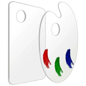 アクリルペイントパレット2個セット20x30cm楕円形矩形水彩パレットクリアパレット絵画サムホール付き専門業者子供初心者用に適用する