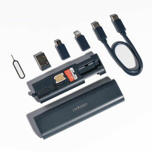 REDBEAN 7in1 ���s�p�}���`�P�[�u���L�b�g H1T7 (�u���[) �y�ʁE�R���p�N�g | USB-C�A���C�g�j���O8�s���A�}�C�N��5�s���[�d�Ή� | �����f�[�^�]�� | SD�J�[�h�ESIM�J�[�h���[ | 60W�}���[�d�Ή�