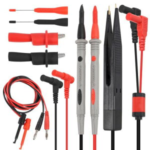 ACEIRMCマルチメーター自動車用テストリードキットクロコダイルクリップ付き、シリコンテストリードキット、テストフック、テストプローブプロフェッショナルキット、テストケーブル