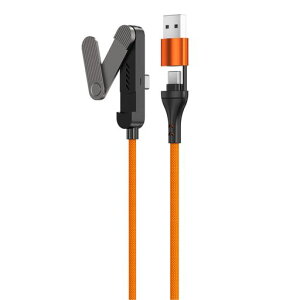 USB Type C �[�d�P�[�u�� 2-in-1 �X�^���h�t�� 65W�}���[�d PD�Ή� 3 �|�W�V�����܂肽���݃X�^���h�t�� 1.5M T���^ �}���`�@�\ �X�}�z�E�^�u���b�g�Ή� �g�ѕ֗� �}���`�@�\�[�d�P�[�u�� �I�����W