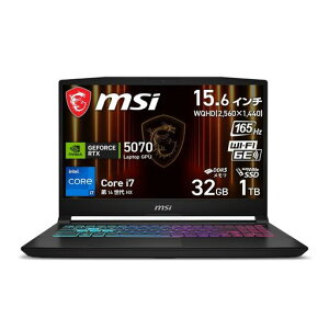 MSI�Q�[�~���O�m�[�gPCKatana15HXB14WGeForceRTX5070Corei714650HX15.6�C���`������32GBSSD1TB���t���b�V�����[�g165HzWindows11