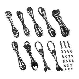 CableMod C-Series Classic ModFlex Sleeved Cable Kit for Corsair RM Black Label/RMi/RMX (Black + White)