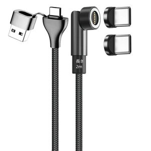 USB-A/C���p��(2m)+Type-C�[�qx2����7PIN�}�O�l�b�g�}���[�d�P�[�u���X�}�z�ėp�f�[�^�`���Ή����C���E���h�oAndroid�^�C�v-C�}�C�N��-USB-C-micro-a-b�R�l�N�^�[���Ύ���