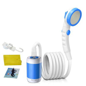 ポータブルシャワーキャンプ屋外シャワー電気ハンドシャワー電気シャワーキャンプビルトインシャワー5000mAhUSBケーブル充電式屋内または屋外シャワー、キャンプ用の大容量充電式シャ…