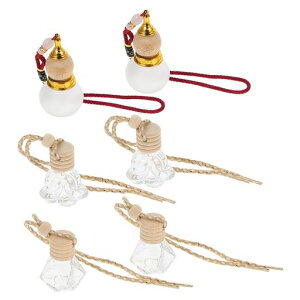 SUPVOX車用アロマディフューザー6個セットガラス製ハンギングボトル空容器エッセンシャルオイル対応カー香水ペンダント車内香り拡散アクセサリー