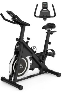 DMASUNエアロバイクフィットネスバイクスピンバイク無段階調節調整可能サドル&ハンドル静音家庭用室内バイクリアルな漕ぎ感筋トレフィットネス機器ダイエット器具組立簡単[5年間製品保…