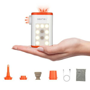 SEMTIONキャンプエアーポンプ電動空気入れ超軽量強力350L/分携帯式エアーポンプ4.8Kpa空気入れエアポンプ3600mAh大容量バッテリーUSB充電式空気抜きインフレーターマットキャンプ浮き輪真空…