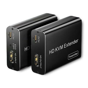 HDMIKVMGNXe_[60M܂RJ45LANϊ1080PRo[^[KVMExtenderHDMIUSBoCAT6CAT7EDIDtPCJΉL[{[h}EXTV