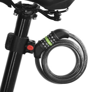 OMOMOAKARI自転車鍵ダイヤルロック5桁ワイヤーロック1200mm高切断対抗盗難防止パスワード自由設定(黒&緑ボタン)