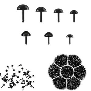 さし目ぬいぐるみ800個入り3mm/4mm/5mm/6mm/7mm縫製手芸手作りールアイドールメイキング目動物人形眼アイ人形目目玉動物鼻DIY用(収納ケース付き)