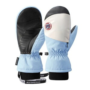 MORGENSKYスノーボードグローブミトンスポーツグローブ男女兼用レディースメンズ手袋厚手中綿裏5本指インナー防風防寒保温スキースノボバイクSK27(XLブルー)
