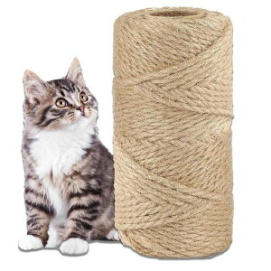 siawadekyキャットタワーロープ5mm爪とぎ用麻ロープキャットタワー用補修ロープ爪研ぎ猫タワーキャットウォーク手作り猫おもちゃ梱包ロープDIY壁飾り園芸用サイザルロープ家具保護麻紐大…