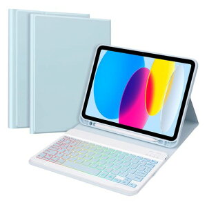 GOOJODOQiPad第10世代キーボードケース(2022)iPad10ケース7色バックライト付きワイヤレスキーボードカバーiPad10th10.9インチ専用ケース脱着式ペンホルダー付きスタンド機能