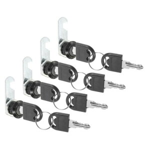 PATIKILキャビネット引き出しロック鍵付き4個セット5/8”(16mm)同じ鍵が付いた亜鉛合金セキュリティロックシリンダーカムドア戸棚家庭用郵便受けオフィス用黒色