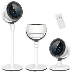 サーキュレーター扇風機兼用DCモーターAI自動静音【4D送風&節電対策】360度首振り3段階高さ調整可能パワフル送風12段階風量調節左右上下自動首振り3段階1-12時間切タイマー30畳タッチパネ…