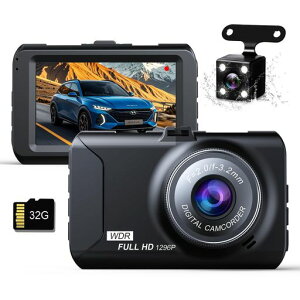TORAKIND�y2026�ƊE���o��z�h���C�u���R�[�_�[�O��2�J����3�C���`�t�����1296PX1080�t��HD170�x�L�p���^�h�����R�ԍڃJ����32gb�J�[�h�tHDR/WDR�摜�␳�Z�p�G���W���A���㏑���^��펞�^�擮�c