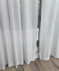 カエイレース(Kaei-lace)日本製パイルミラーレ-スカ-テン遮像性高機能遮熱断熱保温UVカット水玉柄ドット柄幅100cmx丈176cmホワイト2枚組