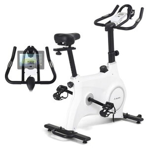 アルインコ(ALINCO)フィットネスバイクエアロバイククロスバイク静音8段階負荷ホイールカバーロングハンドルサドル高さ前後調整タブレットトレー付組立簡単スピンバイク1822BK1822WHホワイト