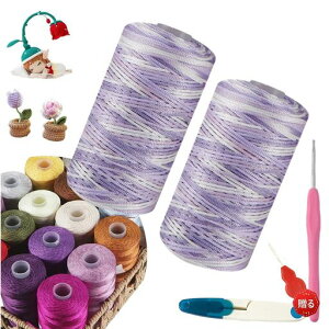 アイスコットン毛糸マクラメヤーンマクラメ編み糸1.5mm氷の絹糸2本セットナイロンかぎ針編みコードサマーアートヤーンコード手編みライトボディヤーン薄い細い手かぎ針編みの糸DIY夏帽…
