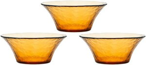 アデリア(ADERIA)リムレットスマートボールアンバー3個入日本製サラダボウル食器スープ皿おしゃれガラスかき氷デザートスイーツシリアル小鉢中鉢一人暮らし料理二人暮らしそうめんキッ…