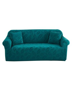 ソファーカバー肘付きソファカバー北欧かけるだけ伸縮性フィット伸びるストレッチ性シンプル簡単取付洗える洗濯可上品なボタニカル柄カバー【グリーン、3人掛け(190-230cm)】