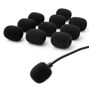 マイクスポンジ通気性ヘッドセットインカムマイク風防拡声器雑音防止防塵抗菌保護マイクカバー交換用10個セット(30*24mm内径13mm)