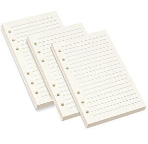 手帳リフィルシステム手帳リフィルルーズリーフ用バインダー用バイブルA6サイズ横罫ビジネス手帳専用リーフリフィル用紙詰め替え用紙厚型A66穴45枚*3冊