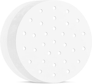 せいろ蒸し器シート100枚入り直径19cmセイロ用紙使い捨て丸型穴あきセイロシートペーパー中華セイロ用調理用紙蒸し器シート料理用クッキングシート