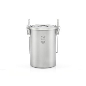 KEITHチタンキャンプ調理鍋チタン炊飯器旅行ピクニック調理器具900ml(Sliver(KEITH-Ti6300))