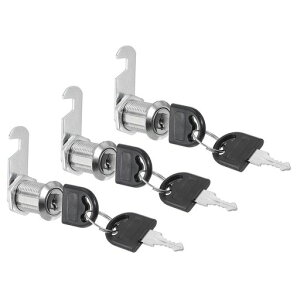PATIKILキャビネット引き出しロックキー3個付き1”(25mm)異なるキーで鍵付きの亜鉛合金セキュリティロックシリンダーカムドア戸棚家庭用郵便受け事務所用シルバー