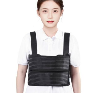 ENLUNTRA肋骨サポーター骨折男性女性胸部サポーター胸骨サポーターメッシュ通気夏2分割ベルト固定締めるあばら骨強いサポート力調整可能肩ベルト取り外し可能スプリングバー内蔵ブラッ…