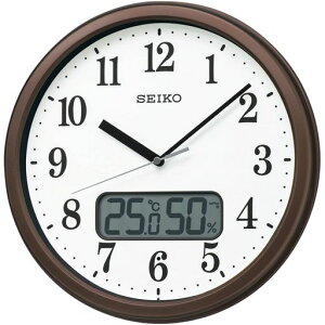 【メーカー延長保証2年対象】セイコークロック(SeikoClock)掛け時計電波アナログ温度湿度表示04:茶メタリック02:直径31cmKX244B
