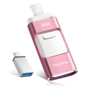 64GB USB�������y�A�v���s�v�zphone �ʐ^�f�[�^�ۑ� IOS/Android/PC/Mac�Ή� USB3.0�����f�[�^�]�� �O�t��������